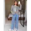 imageEXLURA Womens 2025 Knit Cardigan Sweaters Early Fall Fashion Long Sleeve Open Front Button Down Trendy Casual Cropped JacketGrey