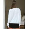imageEXLURA Womens 2025 Knit Cardigan Sweaters Early Fall Fashion Long Sleeve Open Front Button Down Trendy Casual Cropped JacketWhite