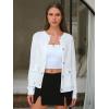 imageEXLURA Womens 2025 Knit Cardigan Sweaters Early Fall Fashion Long Sleeve Open Front Button Down Trendy Casual Cropped JacketWhite