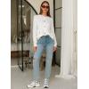 imageEXLURA Womens 2025 Knit Cardigan Sweaters Early Fall Fashion Long Sleeve Open Front Button Down Trendy Casual Cropped JacketWhite