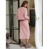 imageEXLURA Womens 2 Piece Skirts Set Fall Airport Drawstring Sweatshirts Midi Skirt Dress Lounge Sets Travel Outfits Winter 2025Pink