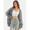 imageEXLURA Womens 2025 Oversized Cardigan Sweaters Fall Winter Lightweight Soft Knit Cardigan Open Front Button Outwear CoatsGrey White
