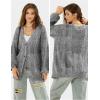 imageEXLURA Womens 2025 Oversized Cardigan Sweaters Fall Winter Lightweight Soft Knit Cardigan Open Front Button Outwear CoatsGrey White