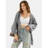 imageEXLURA Womens 2025 Oversized Cardigan Sweaters Fall Winter Lightweight Soft Knit Cardigan Open Front Button Outwear CoatsGrey White