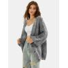 imageEXLURA Womens 2025 Oversized Cardigan Sweaters Fall Winter Lightweight Soft Knit Cardigan Open Front Button Outwear CoatsGrey White