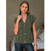 imageEXLURA Womens Fall Fashion Sweaters Vest Tops Sleeveless Button Down V Neck Chunky Cable Knit Cardigan Trendy Outfits 2025Army Green