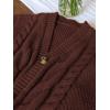 imageEXLURA Womens Fall Fashion Sweaters Vest Tops Sleeveless Button Down V Neck Chunky Cable Knit Cardigan Trendy Outfits 2025Brown