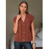 imageEXLURA Womens Fall Fashion Sweaters Vest Tops Sleeveless Button Down V Neck Chunky Cable Knit Cardigan Trendy Outfits 2025Caramel