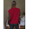 imageEXLURA Womens Fall Fashion Sweaters Vest Tops Sleeveless Button Down V Neck Chunky Cable Knit Cardigan Trendy Outfits 2025Wine Red