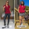 imageEXLURA Womens Fall Fashion Sweaters Vest Tops Sleeveless Button Down V Neck Chunky Cable Knit Cardigan Trendy Outfits 2025Wine Red