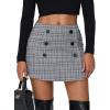 imageEXLURA Womens Fall Plaid Bodycon Mini Skirts High Elastic Wasit Short Skirt Trendy Winter Sexy Y2K Fashion OutfitGrey Pink
