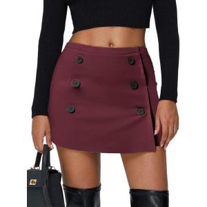 imageEXLURA Womens Fall Plaid Bodycon Mini Skirts High Elastic Wasit Short Skirt Trendy Winter Sexy Y2K Fashion OutfitWine Red