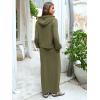 imageEXLURA Women 2 Piece Outfits Fall Airport Long Sleeve Hoodies Matching Long Skirt Dress Sweatsuits Lounge Sets Winter 2025Army Green
