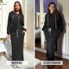 imageEXLURA Women 2 Piece Outfits Fall Airport Long Sleeve Hoodies Matching Long Skirt Dress Sweatsuits Lounge Sets Winter 2025Black