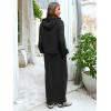 imageEXLURA Women 2 Piece Outfits Fall Airport Long Sleeve Hoodies Matching Long Skirt Dress Sweatsuits Lounge Sets Winter 2025Black