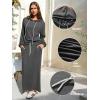 imageEXLURA Women 2 Piece Outfits Fall Airport Long Sleeve Hoodies Matching Long Skirt Dress Sweatsuits Lounge Sets Winter 2025Dark Grey