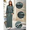 imageEXLURA Women 2 Piece Outfits Fall Airport Long Sleeve Hoodies Matching Long Skirt Dress Sweatsuits Lounge Sets Winter 2025Grey Green