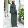 imageEXLURA Women 2 Piece Outfits Fall Airport Long Sleeve Hoodies Matching Long Skirt Dress Sweatsuits Lounge Sets Winter 2025Grey Green