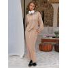 imageEXLURA Women 2 Piece Outfits Fall Airport Long Sleeve Hoodies Matching Long Skirt Dress Sweatsuits Lounge Sets Winter 2025Khaki