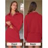 imageEXLURA Women 2 Piece Outfits Fall Airport Polo Sweatshirt Skirt Set Skort Workout Sweatsuits Matching Lounge Sets Winter 2025Red