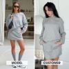 imageEXLURA Women 2 Piece Set Airport Outfit 2025 Fall Skirt Sets Cotton Travel Sweat Suit Casual Lounge Crewneck Sweatshirt SkortGrey