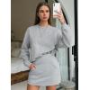 imageEXLURA Women 2 Piece Set Airport Outfit 2025 Fall Skirt Sets Cotton Travel Sweat Suit Casual Lounge Crewneck Sweatshirt SkortGrey