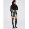 imageEXLURA Womens Fashion Faux Wool Mini Skirt High Waisted Y2K Trendy Side Slit Tweed Plaid Skirts 2025 Fall Winter OutfitsTweed Black