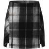 imageEXLURA Womens Fashion Faux Wool Mini Skirt High Waisted Y2K Trendy Side Slit Tweed Plaid Skirts 2025 Fall Winter OutfitsTweed Black