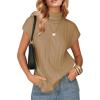 imageEXLURA Womens Turtleneck Sleeveless Sweater Vest Casual Short Cap Sleeve Knit Pullover Tank Tops 2025 Fashion Fall ClothesLight Brown