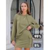 imageEXLURA Women Two Piece Set Cotton Sweatsuit Travel Airport Outfits Fall Tracksuit Hooded Sweatshirt Cargo Skort Skirt PocketsArmy Green