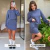 imageEXLURA Women Two Piece Set Cotton Sweatsuit Travel Airport Outfits Fall Tracksuit Hooded Sweatshirt Cargo Skort Skirt PocketsDark Blue