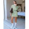 imageEXLURA Women Two Piece Set Cotton Sweatsuit Travel Airport Outfits Fall Tracksuit Hooded Sweatshirt Cargo Skort Skirt PocketsGrey Green