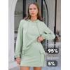 imageEXLURA Women Two Piece Set Cotton Sweatsuit Travel Airport Outfits Fall Tracksuit Hooded Sweatshirt Cargo Skort Skirt PocketsGrey Green