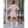 imageEXLURA Women Two Piece Set Cotton Sweatsuit Travel Airport Outfits Fall Tracksuit Hooded Sweatshirt Cargo Skort Skirt PocketsGrey Pink