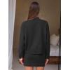 imageEXLURA Womens 2 Piece Outfits Casual Sweater Dress Sets Long Sleeve Mock Neck Ribbed Knit Tops Bodycon Skirts Winter ClothesBlack