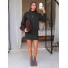 imageEXLURA Womens 2 Piece Outfits Casual Sweater Dress Sets Long Sleeve Mock Neck Ribbed Knit Tops Bodycon Skirts Winter ClothesBlack