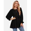 imageEXLURA Womens Fall Long Sleeve Loose Blouses Swiss Dot Babydoll Shirts Dressy Casual Peplum Tunic Tops Trendy Outfits 2025Black