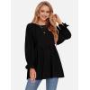 imageEXLURA Womens Fall Long Sleeve Loose Blouses Swiss Dot Babydoll Shirts Dressy Casual Peplum Tunic Tops Trendy Outfits 2025Black