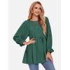 imageEXLURA Womens Fall Long Sleeve Loose Blouses Swiss Dot Babydoll Shirts Dressy Casual Peplum Tunic Tops Trendy Outfits 2025Dark Green