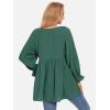 imageEXLURA Womens Fall Long Sleeve Loose Blouses Swiss Dot Babydoll Shirts Dressy Casual Peplum Tunic Tops Trendy Outfits 2025Dark Green