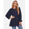 imageEXLURA Womens Fall Long Sleeve Loose Blouses Swiss Dot Babydoll Shirts Dressy Casual Peplum Tunic Tops Trendy Outfits 2025Navy Blue