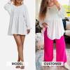 imageEXLURA Womens Fall Long Sleeve Loose Blouses Swiss Dot Babydoll Shirts Dressy Casual Peplum Tunic Tops Trendy Outfits 2025White