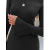 imageEXLURA Women Sweater Dress Fall Winter Bell Long Sleeve Mini Dresses Turtleneck Pullover Ribbed Knit Stretch Bodycon DressBlack