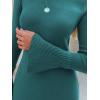 imageEXLURA Women Sweater Dress Fall Winter Bell Long Sleeve Mini Dresses Turtleneck Pullover Ribbed Knit Stretch Bodycon DressBlue Green