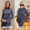 imageEXLURA Womens 2025 Fall Trendy Mock Neck Long Sleeve Bodycon Mini Dress Elegant Short Cocktail Party Formal DressesNavy Blue