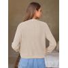 imageEXLURA Womens 2025 Knit Cardigan Sweaters Fall Winter Crewneck Open Front Button Jacket Fashion Outerwear Coats with PocketsBeige