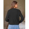 imageEXLURA Womens 2025 Knit Cardigan Sweaters Fall Winter Crewneck Open Front Button Jacket Fashion Outerwear Coats with PocketsBlack