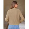 imageEXLURA Womens 2025 Knit Cardigan Sweaters Fall Winter Crewneck Open Front Button Jacket Fashion Outerwear Coats with PocketsDark Khaki