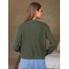 imageEXLURA Womens 2025 Knit Cardigan Sweaters Fall Winter Crewneck Open Front Button Jacket Fashion Outerwear Coats with PocketsGreen