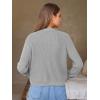 imageEXLURA Womens 2025 Knit Cardigan Sweaters Fall Winter Crewneck Open Front Button Jacket Fashion Outerwear Coats with PocketsGrey
